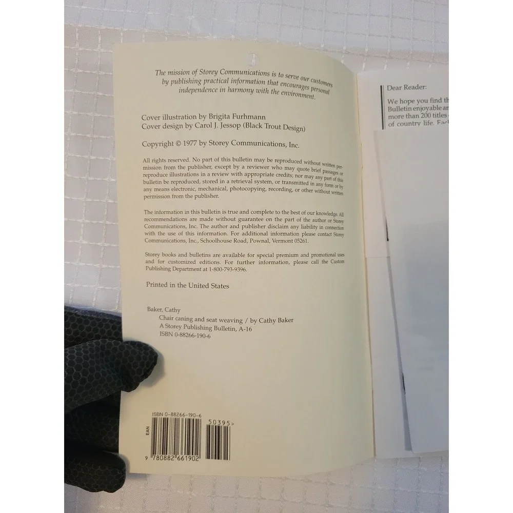 Chair Caning and Seat Weaving Storey Bulletin & Comcraft How To Re-Cane Booklets